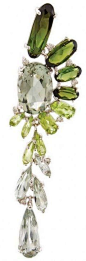 Tourmaline, peridot and diamond earrings by Vianna@北坤人素材