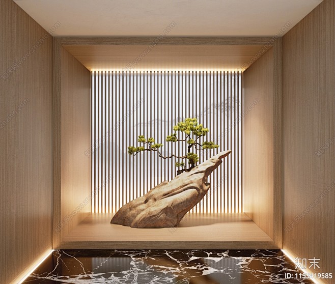 现代室内造景SU模型下载【ID:1133...