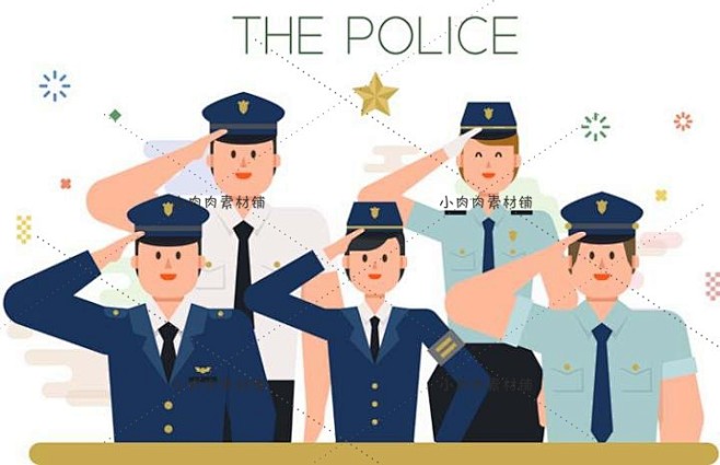 不同职业装扮人物合照图片警察空姐农民医生...