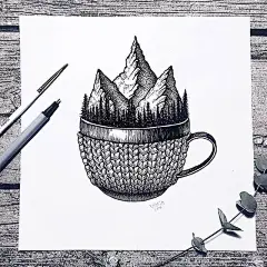 黑白创意画很简单，你就只是差一只针管笔的距离啦!_【快资讯】
