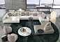 GRANVILLE SEATING SYSTEM | SOFAS -  EN : A result of the careful research on the free-form, the Granville seating system focuses on an interplay of curves and of marked and light strokes.