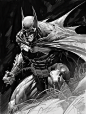 Blizzard Entertainment, Batman, Action Pose, f/22, Marc Silvestri, black and white drawing, heavy line weight, alot of negative white space, highly detailed --ar 3:4 --v 5 --s 750