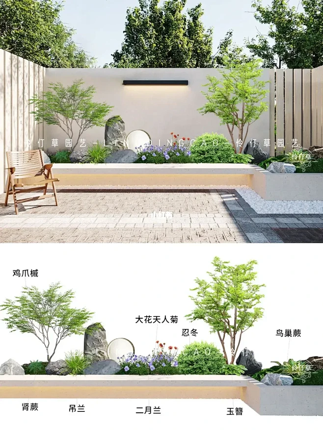 简约现代风·花坛植物清单丨花园设计与改造-花瓣网