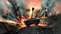 General 6000x3405 video games tank artwork explosion