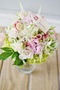 beautiful white heather bouquet