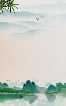 复古水墨山水画海报