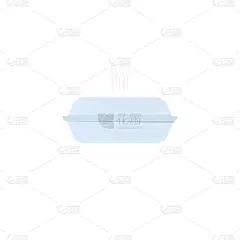 容器是白色背景上的孤立图像。食品容器。广告投放模板，零食，机上食品，亚洲美食，方便面。矢量图