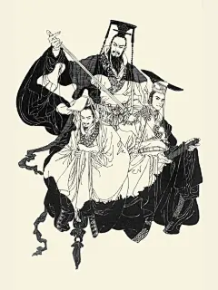 皇名月，一位日本女漫画家，她对中国历史文化十分仰慕，早年学习中国连环画，画出了不少“中国风”的人物画。
她的画风和国内卢延光大师风格最接近。
看她的中国帝王图，显然她是懂中国服饰的，人物神韵也相当到位，只不过帝王们英气勃发之余带有几分阴柔，细腻而华丽，也许是女性画家的共性吧。
大家可以猜猜是哪一位帝王，个别不好辨认，已标注出来