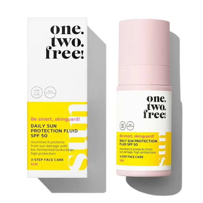 one.two.free! Daily Sun Protection Fluid SPF50 Sérum Protection solaire ...