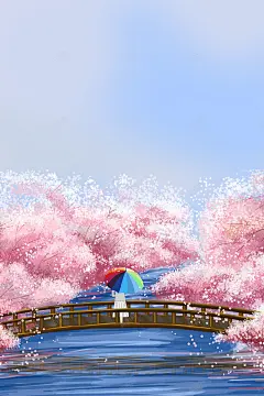 樱花季春季促销海报 踏青 高清背景 背景 设计图片 免费下载 页面网页 平面电商 创意素材