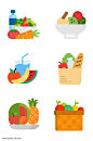 绿色健康食品蔬菜水果图标