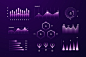 Free vector gradient dashboard element collection