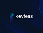 Keyless brand gradient icons gradient brand logo design decentralized security app biometrics biometric crypto logo mark startup minimal branding tieatie branding agency