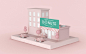Exterior advertising donuts store Free Psd