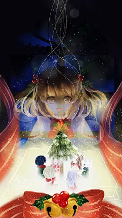 蓝翅 同人图 插画 壁纸 | 一起过圣诞吧