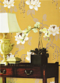【图】中式风格花卉客厅卧室无纺布环保墙壁纸效果图-阳光无限壁纸