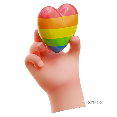 彩虹爱心 @到位啦UI素材 LGBTQ男...
