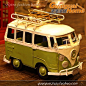 手工铁皮汽车模型-德国大众MICROBUS巴士-复古怀旧家居饰品摆设礼的图片