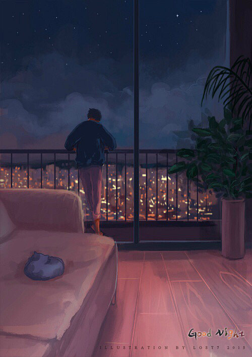 孤单星球lost7背景图治愈系壁纸晚安温馨插画绘本有爱月亮壁纸