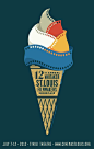 (designer unknown) This design has a good balance of simplicity and detail. Its clever with the use of film for the ice cream. The font design is also nice because of the different variations of size. There is a great color scheme going, especially with t