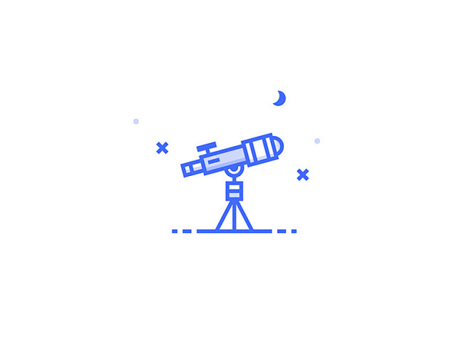 望远镜图标太空星星宇宙空间月亮夜望远镜