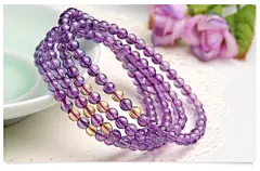 【石玥珠宝水晶手链女款 紫黄晶手链 女款多圈紫水晶手链手串 3-4mm配珠宝鉴定证书】石玥珠宝 水晶手链女款 紫黄晶手链 女款多圈紫水晶手链手串 3-4mm配珠宝鉴定证书【行情 报价 价格 评测】-京东