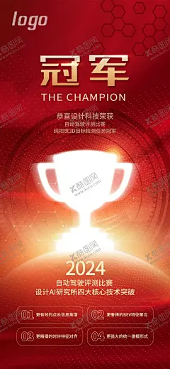 光效奖杯元素冠军海报 【酷图网】比赛,科技赋能,奖杯,冠军,背景,主视觉,获奖,红色,2024
