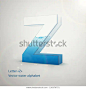 Water alphabet on gray background. Vector. Letter Z