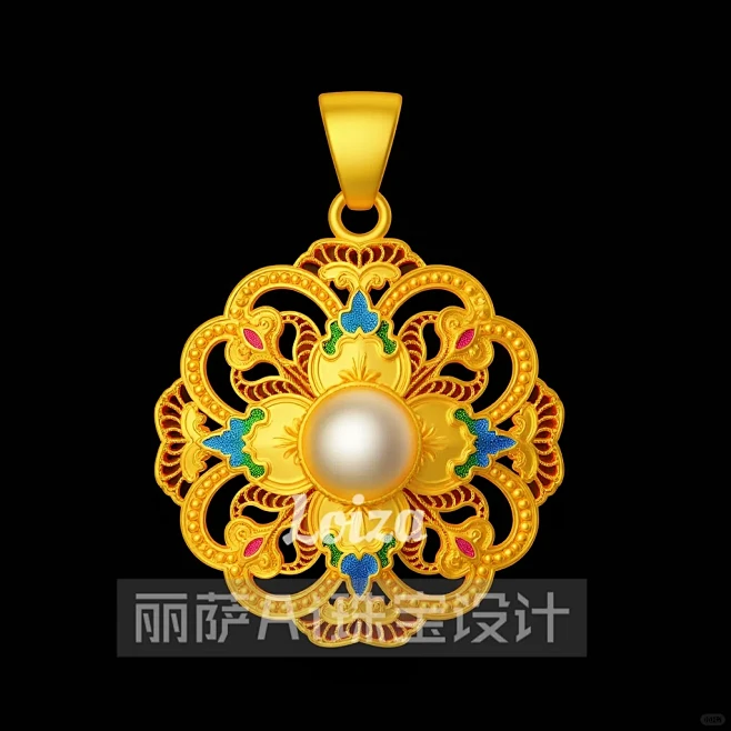 丽萨Ai珠宝自研珠宝设计软件配花吊坠模型...