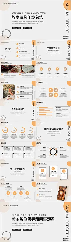 燕麦简约风年终总结汇报