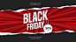 Modern black friday sale with papercut banner background Free Vector
