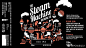 英国The Steam Machine Brewing Co（蒸汽机酿造有限公司）推出的工艺啤酒包装设计，将酿造过程采用扁平化风格插画展现在包装图案上。看上去充满了机械工艺感，但又很现代。