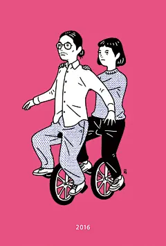 给大家推荐一个很无厘头的插画师二村大辅，高中毕业后就开始专攻插画事业，他笔下的插画幽默搞笑，用简洁的线条就能勾勒出充满青春的人物。 ​​​​