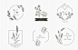 叶子花朵logo标志，几何，图标，贴纸，纹身矢量图