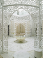 Moroccan geometric tastir patterns. Lacy & beautiful in the spa of this Marrakesh hotel.