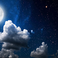 光,月亮,星星,夜晚,天空,云,桌面壁纸