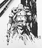 ink sketch - Gas Head, James Daly