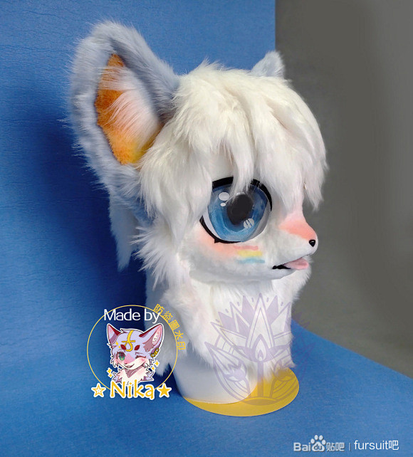 【图片】【兽装制作】白色猫猫with日落色渐变耳【fursuit吧】_百度贴吧