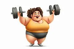 趣味减肥卡通高清插画