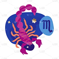 蝎子,图标,有毒物质,十月,暗色,月,动物,天空,星系,剪影