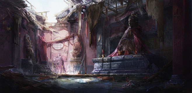 破庙_涂鸦王国 原创绘画平台 www.poocg.com-花瓣网