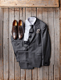Z Zegna Soft British Tweed Suit - $1398 Eton Twill French Cuff Shirt - $235 Giulio Moretti Leather Shoes - $398 Eton Tie - $128 Tateossian Vintage Clock Cufflinks - $295: