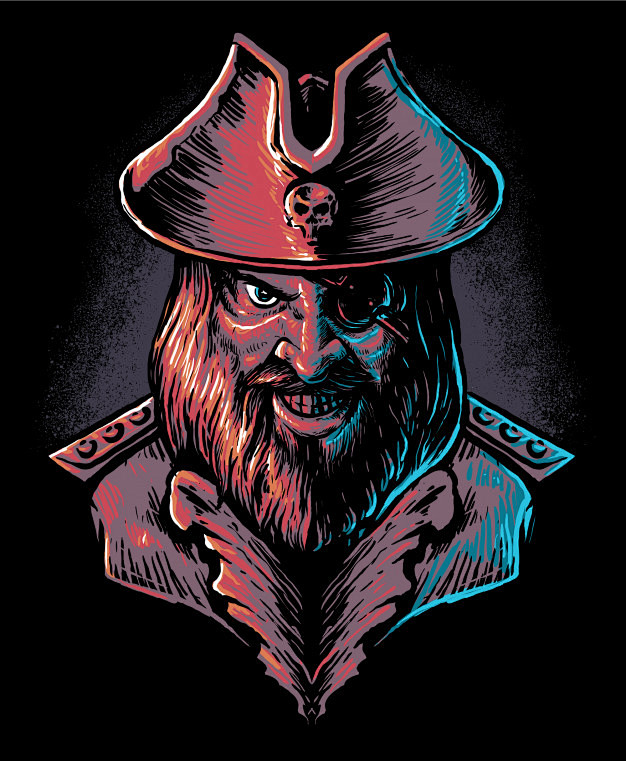 独眼海盗矢量图