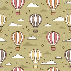 可爱的无缝图案与彩色气球
