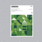 Swiss Poster Design Template With Abstract Geometr