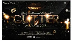 创意炫酷黑金立体复古海报PSD夜场酒吧生日派对狂欢封面设计素材-淘宝网