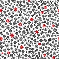 无缝的雪花图案，红黑相间的白色