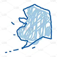 北极大陆涂鸦图标手绘插图