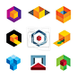 Creative 3d cube for professional company logo icon #标记 / 符号#