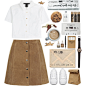 #woodandmetal #nature #natural #blouse #skirt #beige #white #adidas #shoes #polyvore #casual #casualoutfit #CasualChic #Elegant #elegant